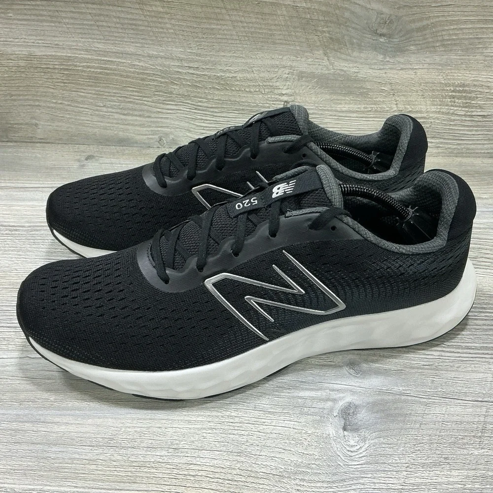 New Balance 520v8 Shoes Men's 13 D Black White Athletic Running Walking Sneakers